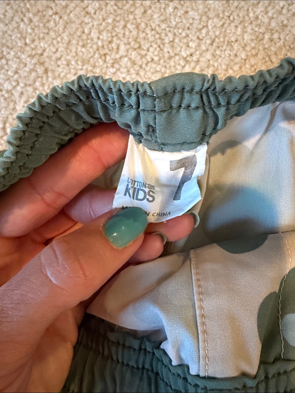 Cotton On Kids Floral Swim Trunks in Cream and Green - Picture 3 of 5
